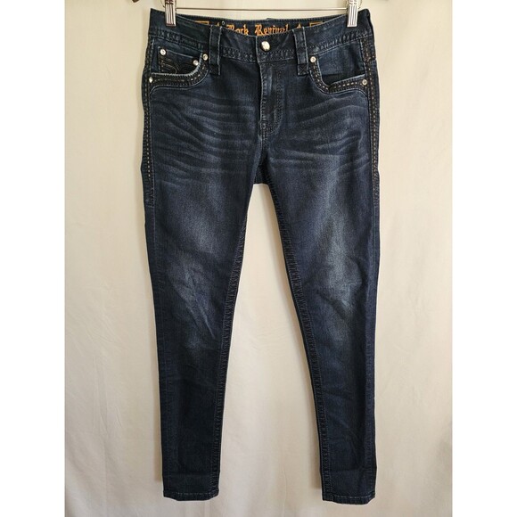 Rock Revival Jeans Women's Blue Denim Zea Skinny Size 29 - Picture 2 of 11
